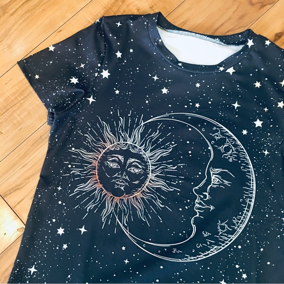 Tops - Celestial Graphic Tee shirt top shirt sleeve athlesiure astrology style black